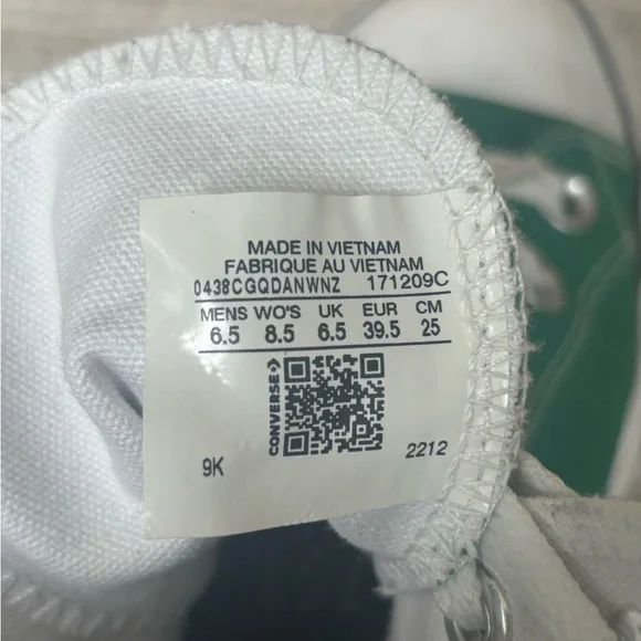 Converse Green and White High-Tops - Picture 5 of 5